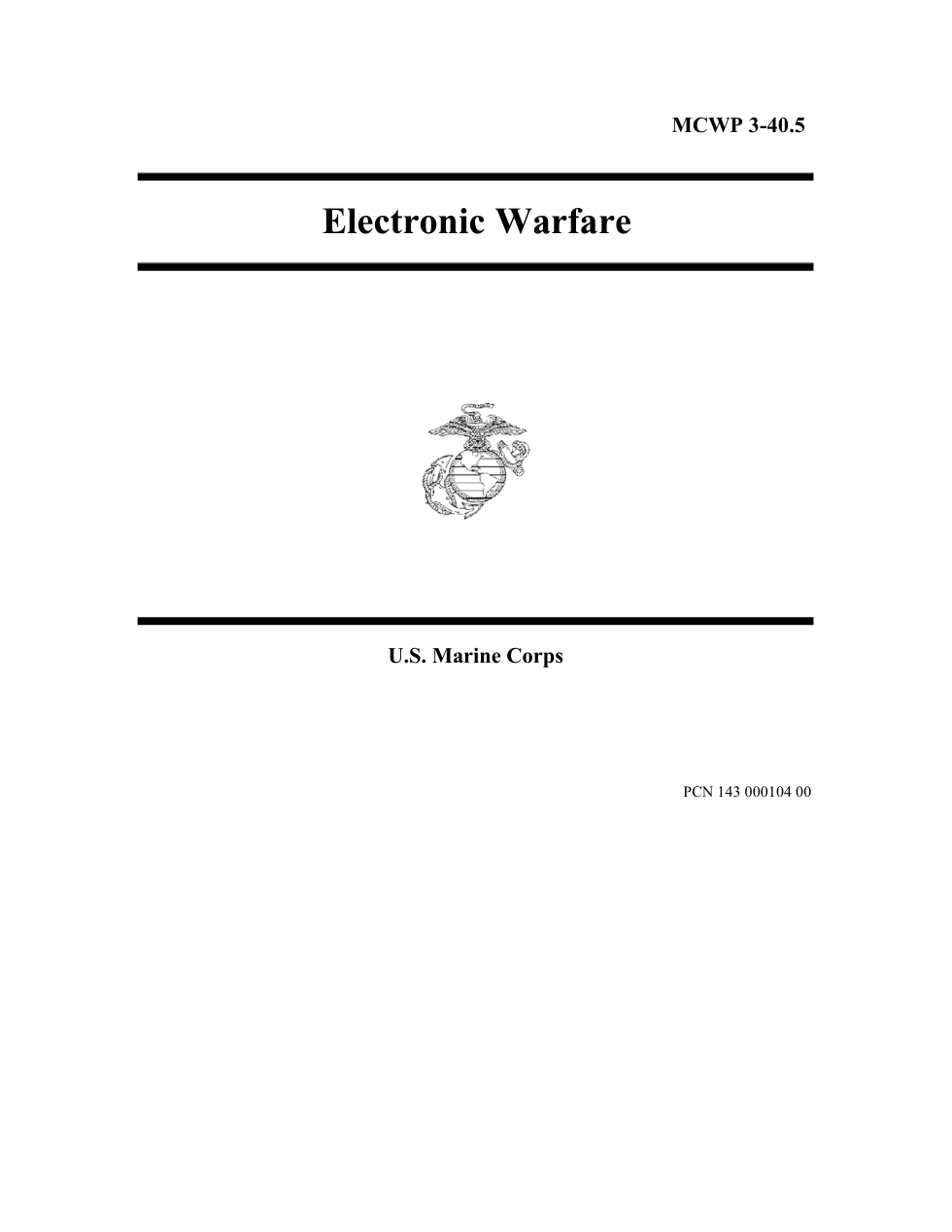 MCWP 3-40.5 Electronic Warfare cover