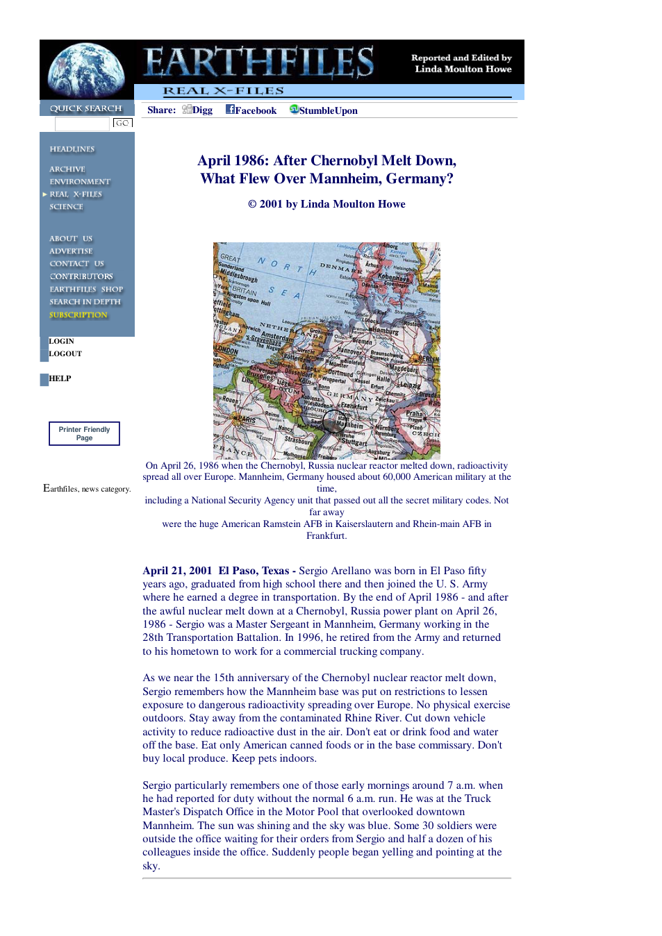 04 21 2001 April 1986 After Chernobyl Melt Down, What Flew Over Mannheim, Germany cover