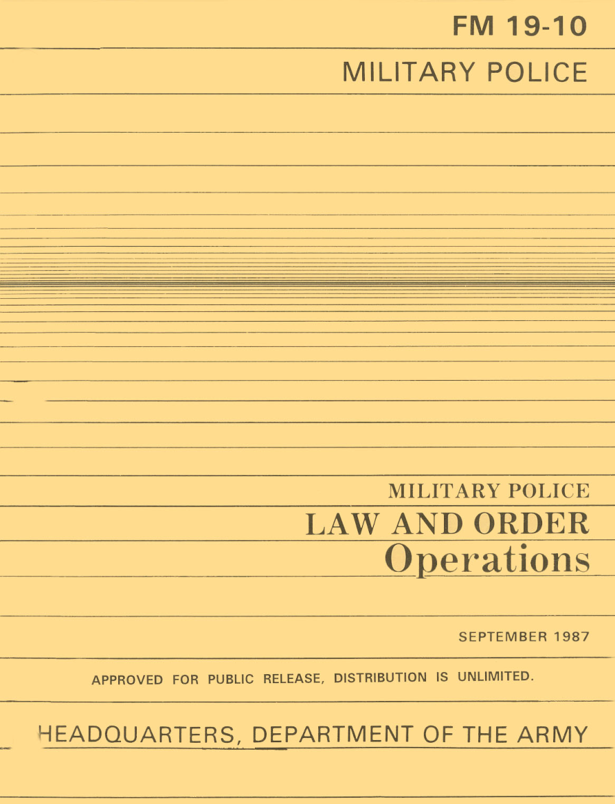 FM 19-10 Military Police Law and Order Operations cover