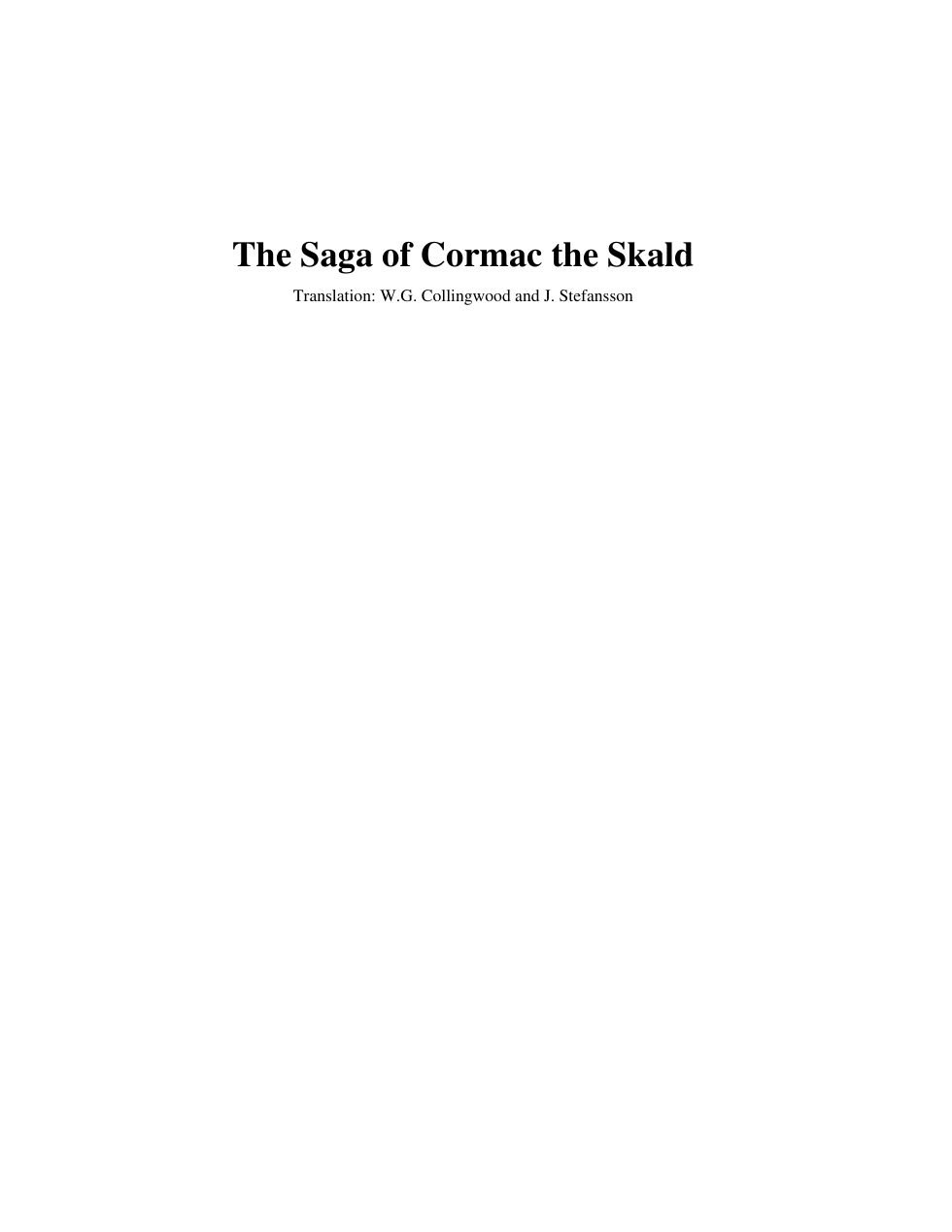 The Saga of Cormac the Skald cover