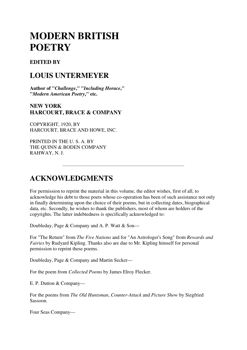 Modern British Poetry cover