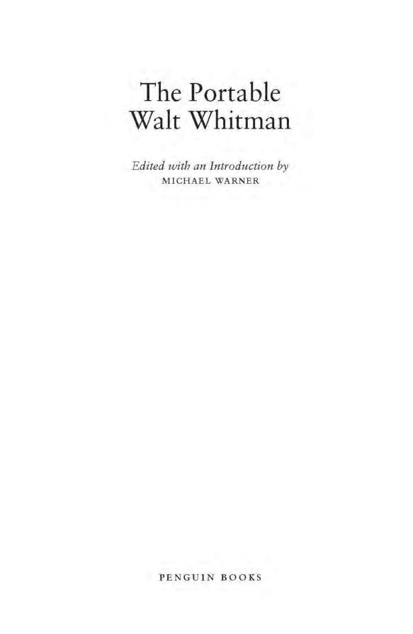 The Portable Walt Whitman Penguin Classics cover