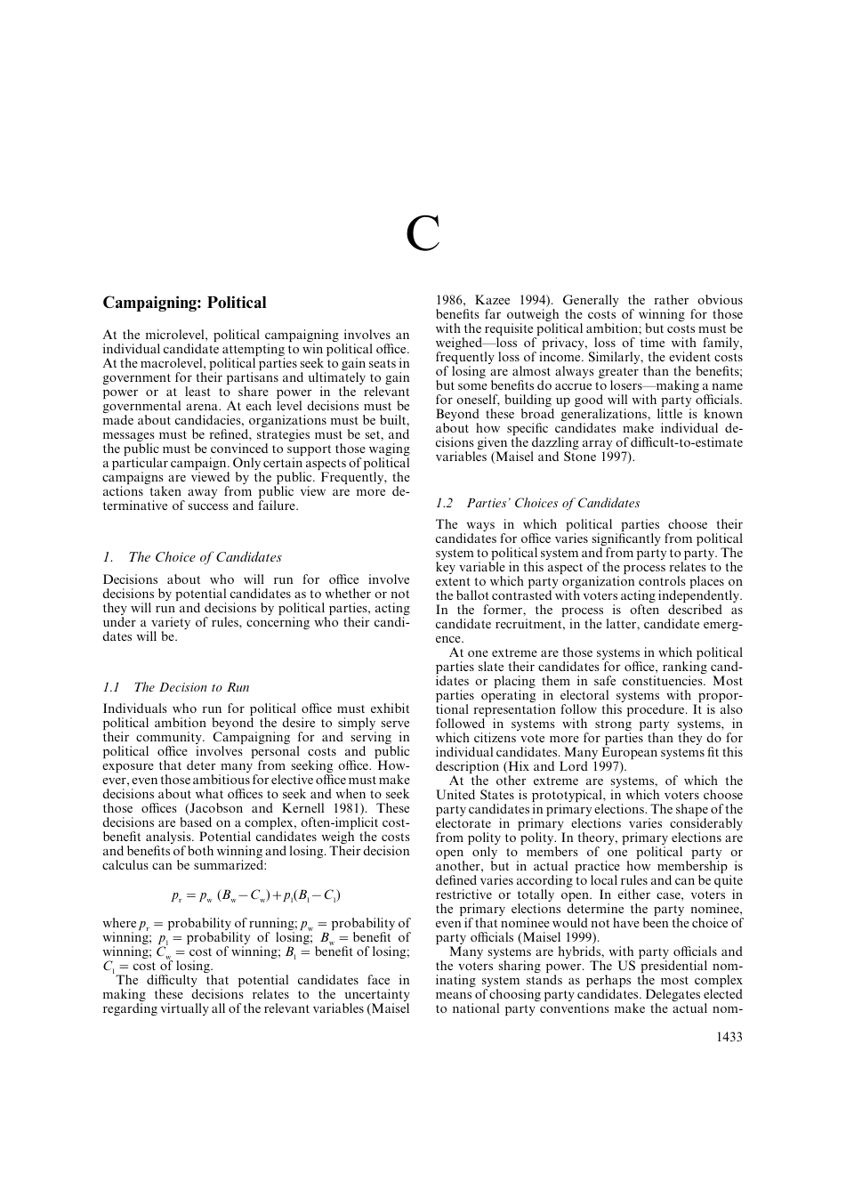 Elsevier Science International Encyclopedia of the Social & Behavioral Sciences Vol. C cover