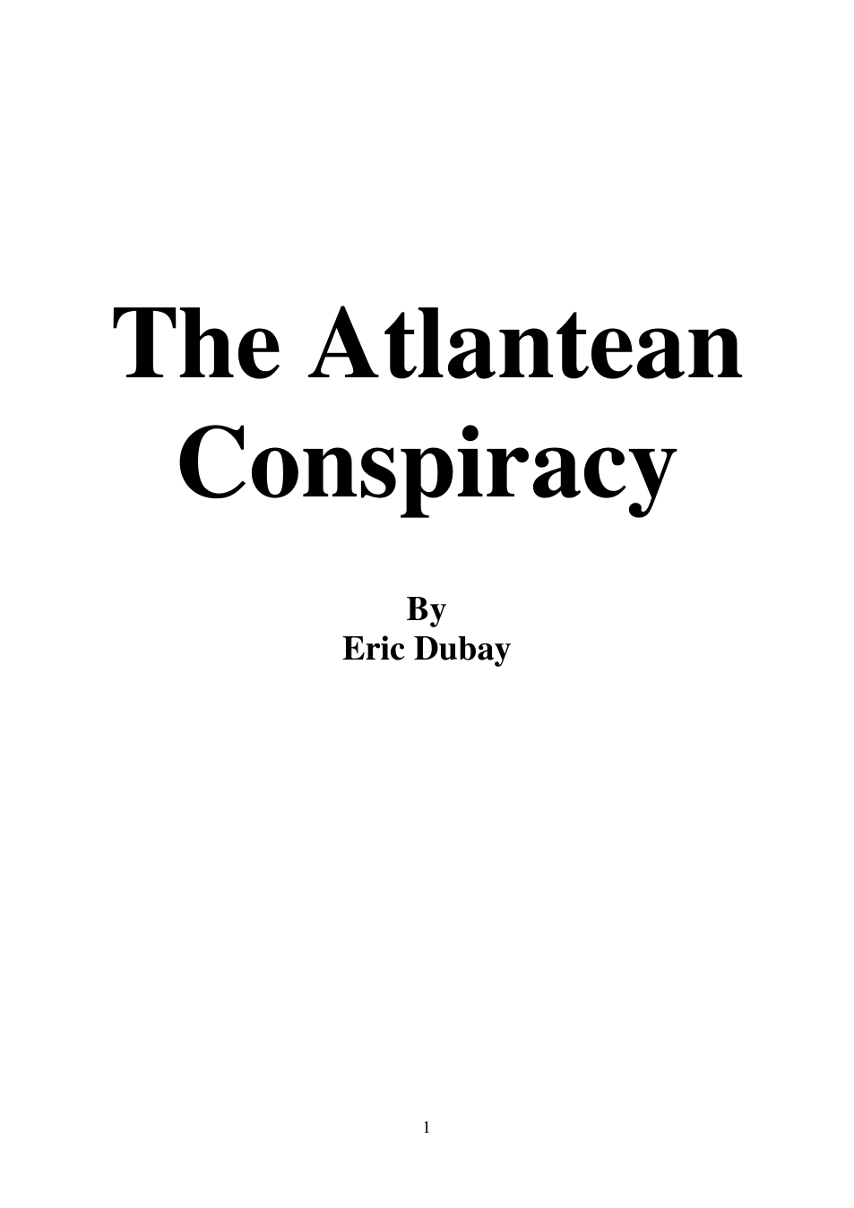 Atlantean Conspiracy cover