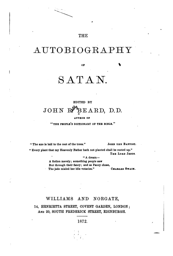 Autobiography of Satan cover