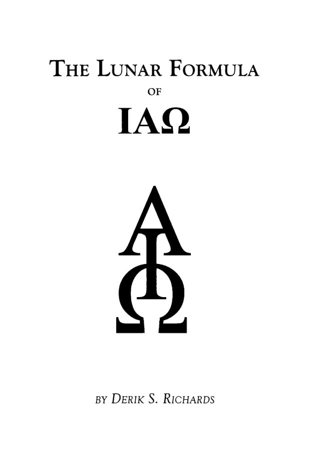 Derik Richards - The Lunar Formula of IAO [OCR Scan - 1 PDF] cover