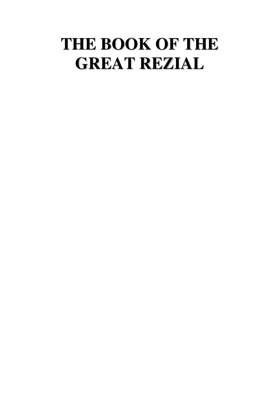 The Book of the Great Raziel Part 1 cover