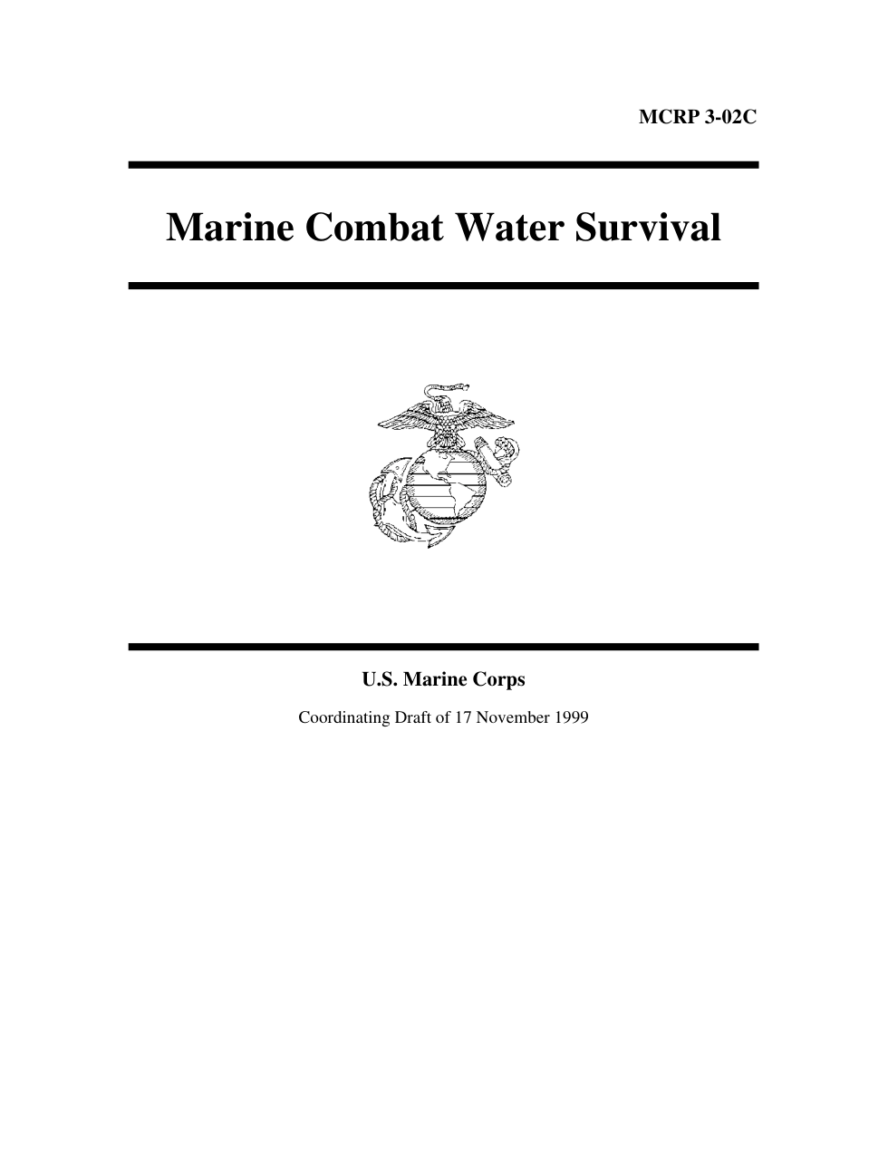 USMC Combat Water Survival 1999 60 pages cover