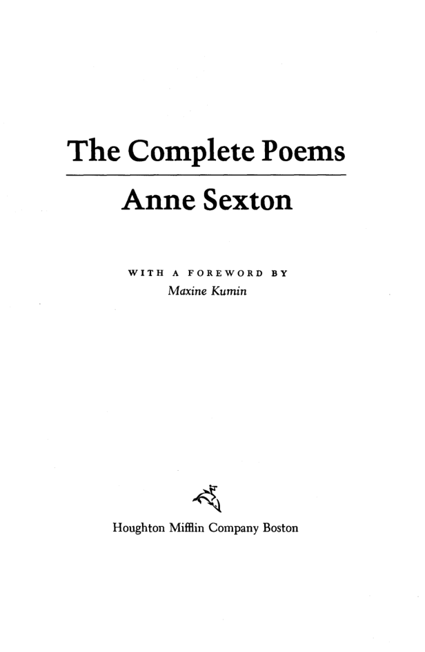 Anne Sexton - The Complete Poems cover