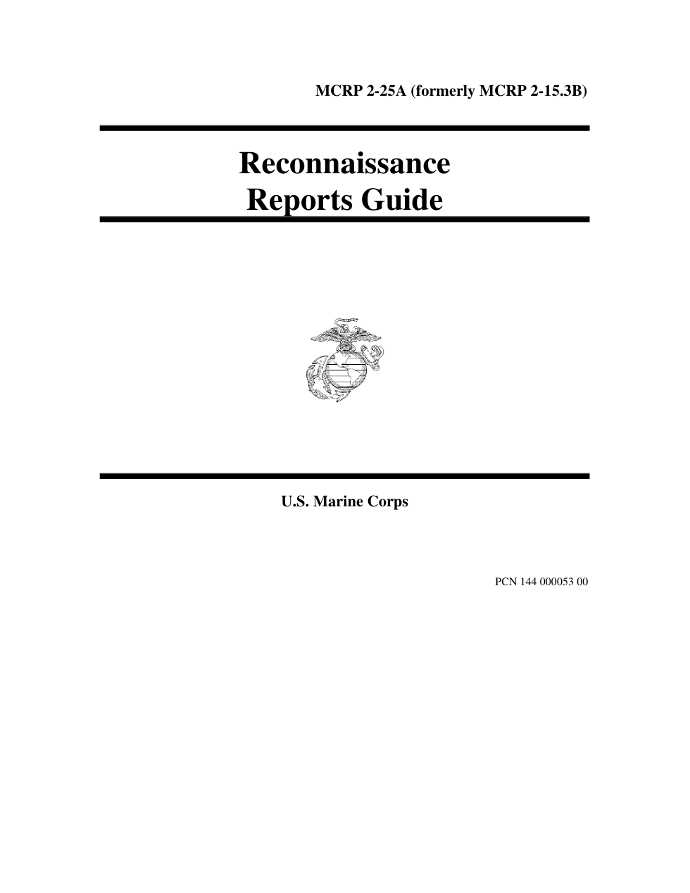 MCRP 2-25A Reconaissance Reports Guide cover