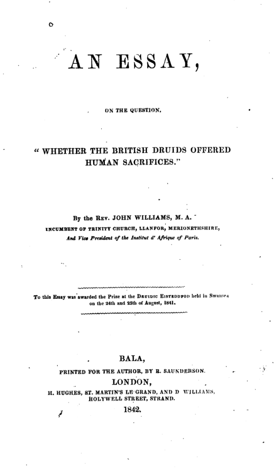 The British Druids & Human Sacrifices - J Williams cover