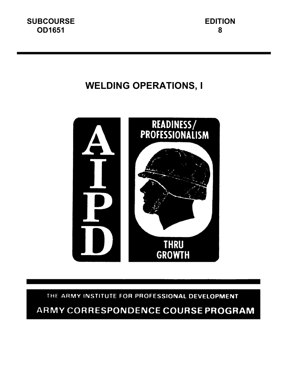 ARMY Welding Operations - Part I 113 pages cover