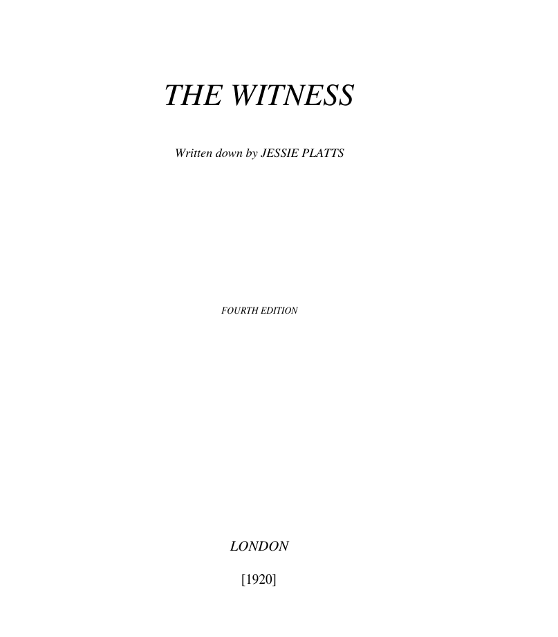 The Witness - J Platts cover