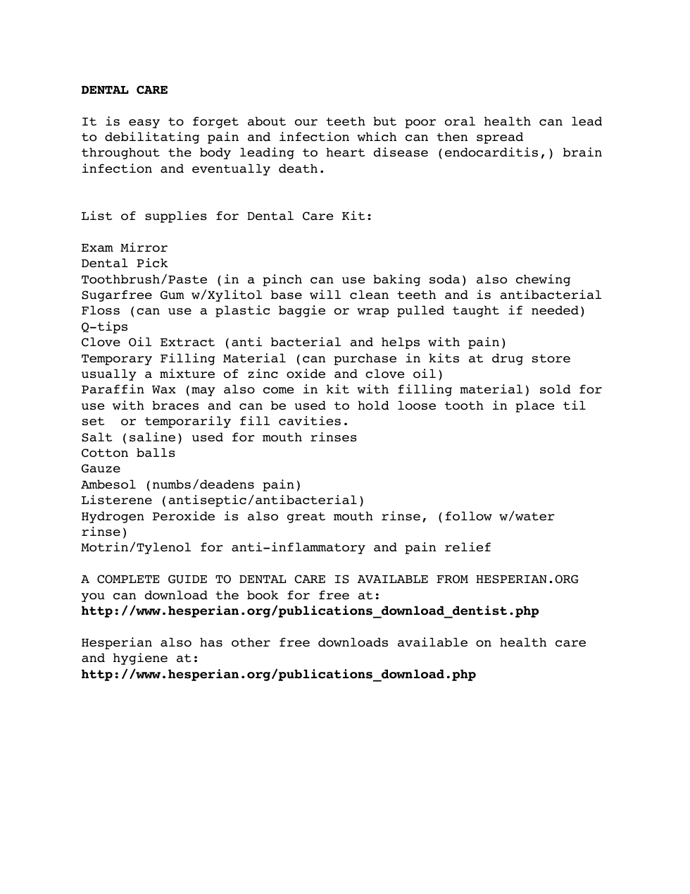 Dental Care cover