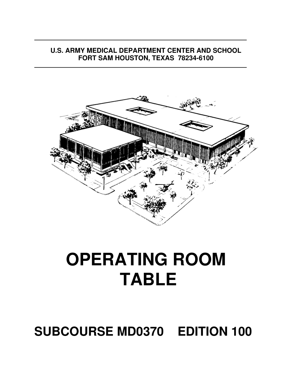 ARMY Medical - Operating Room Table 2006 42 pages cover