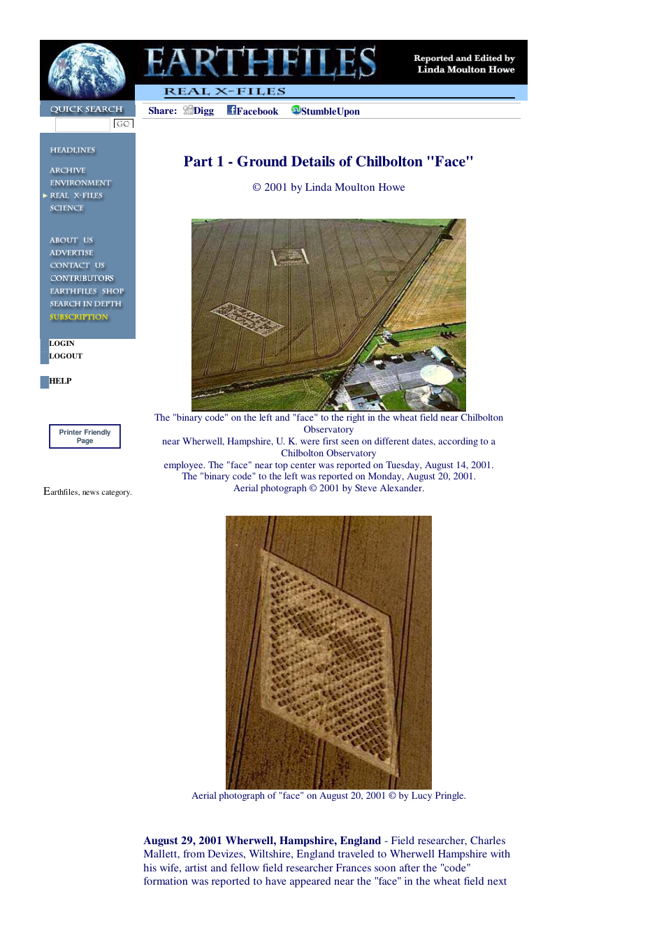 08 29 2001 Part 1 - Ground Details of Chilbolton Face cover