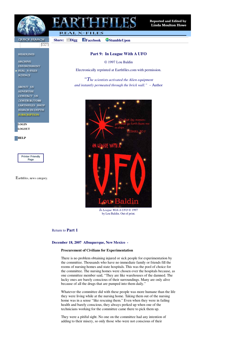 12 18 2007 Part 9 In League With A UFO cover