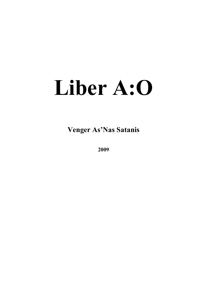 Venger Satanis - Liber AO cover