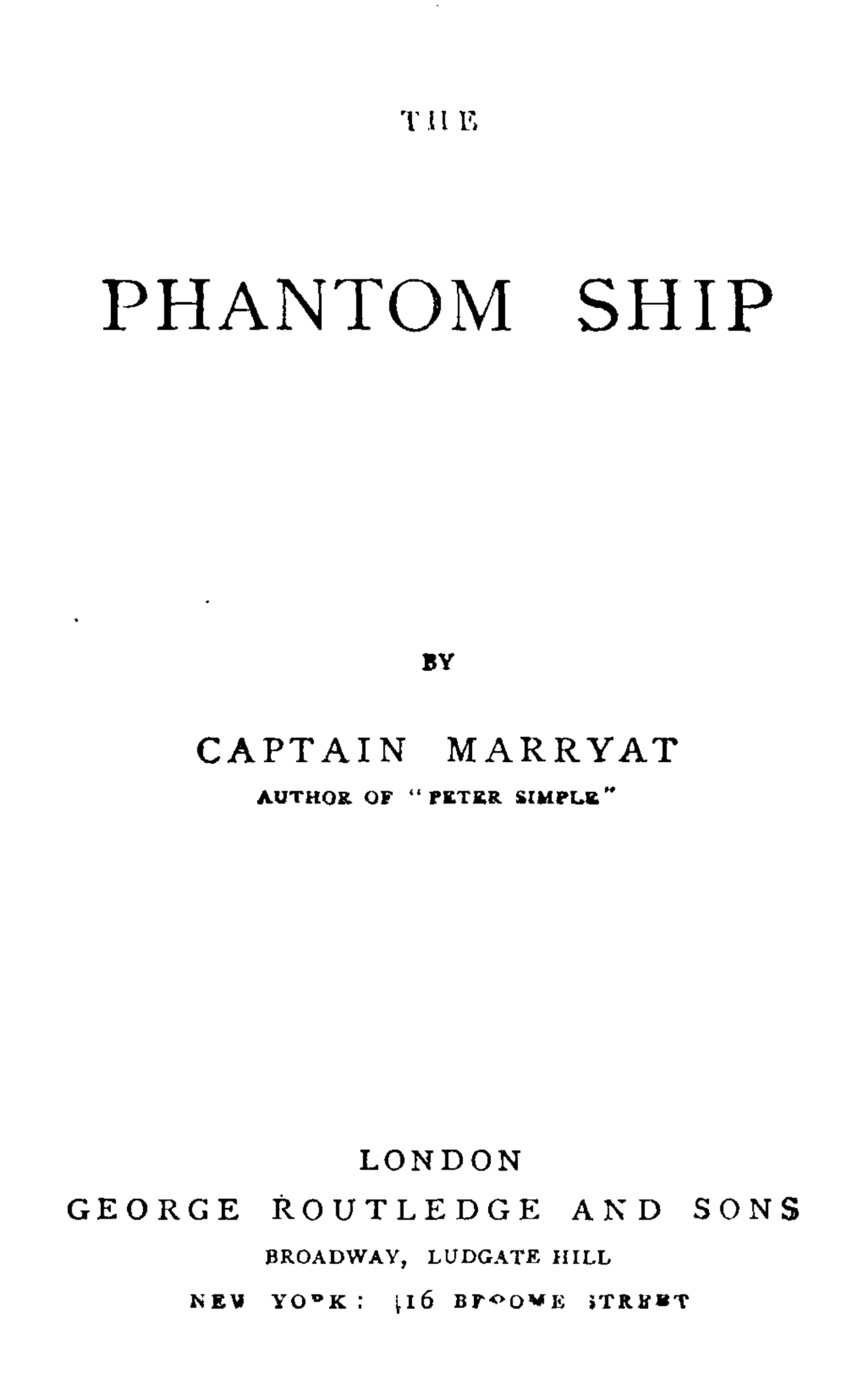 Captain Marryat The Phantom Ship cover