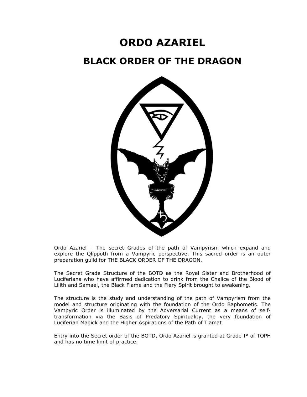 Grades Ordo Azariel cover
