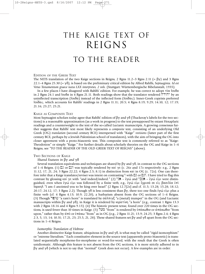 10 2 Reigns, tr. Bernard A. Taylor (OG) and Paul D. McLean (Kaige) cover