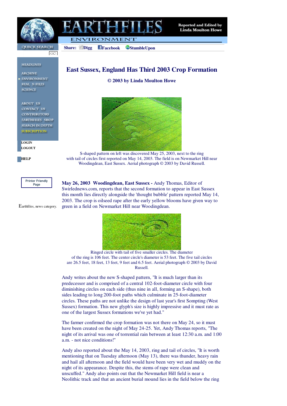 05 26 2003 East Sussex, England Has Third 2003 Crop Formation cover
