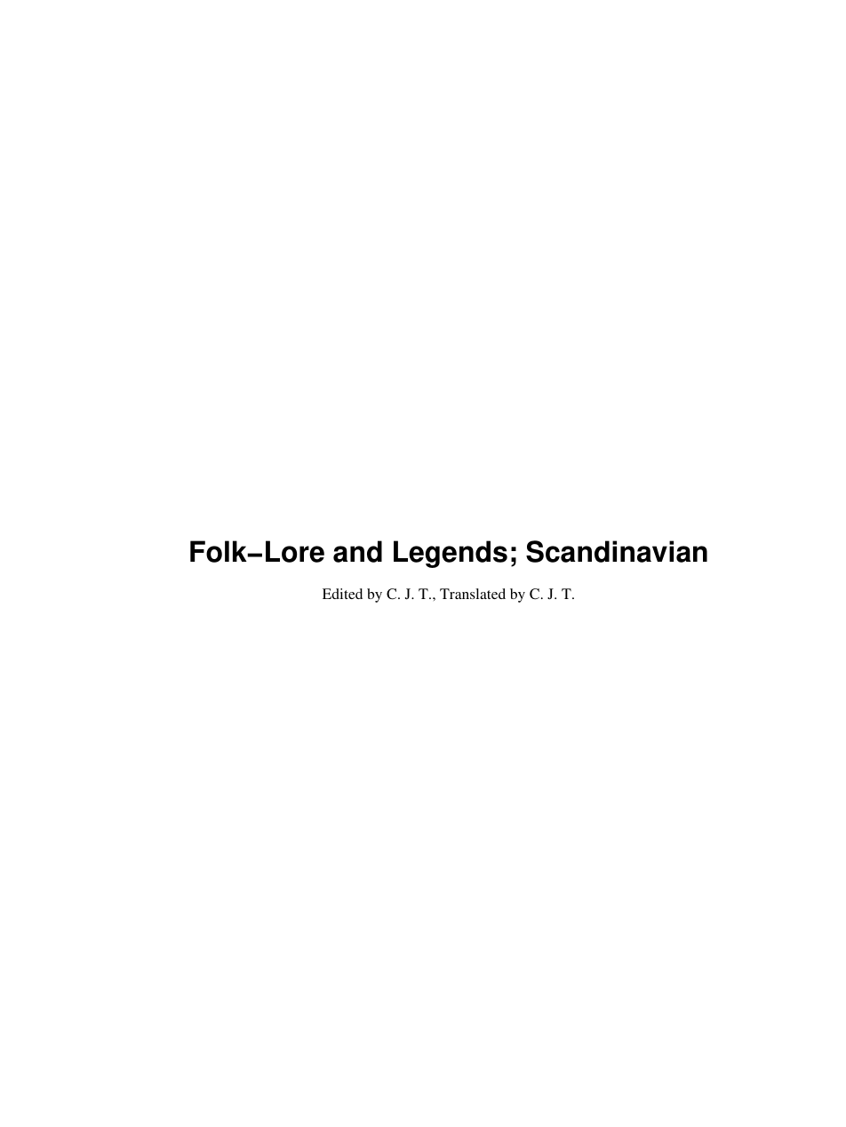 C. J. T. - Folk-Lore and Legends; Scandinavian cover