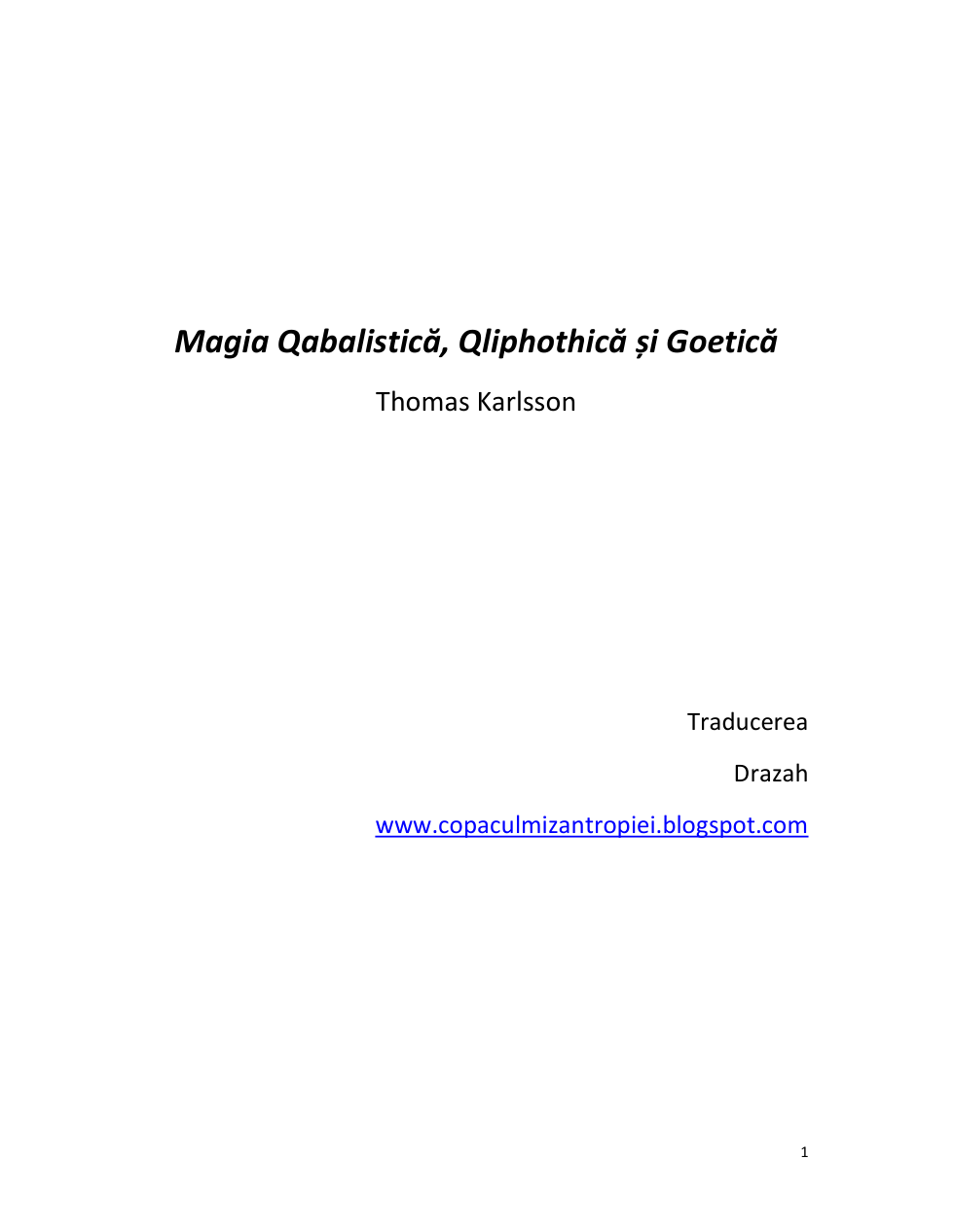 Qabalah, Qliphoth and Goetic Magic [RO] cover