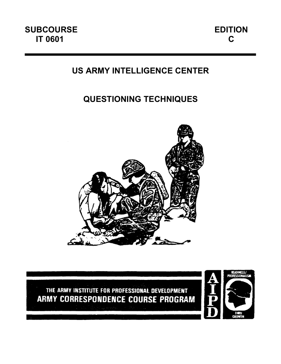 ARMY Interrogation - Questioning Techniques 1997, 35 pages cover