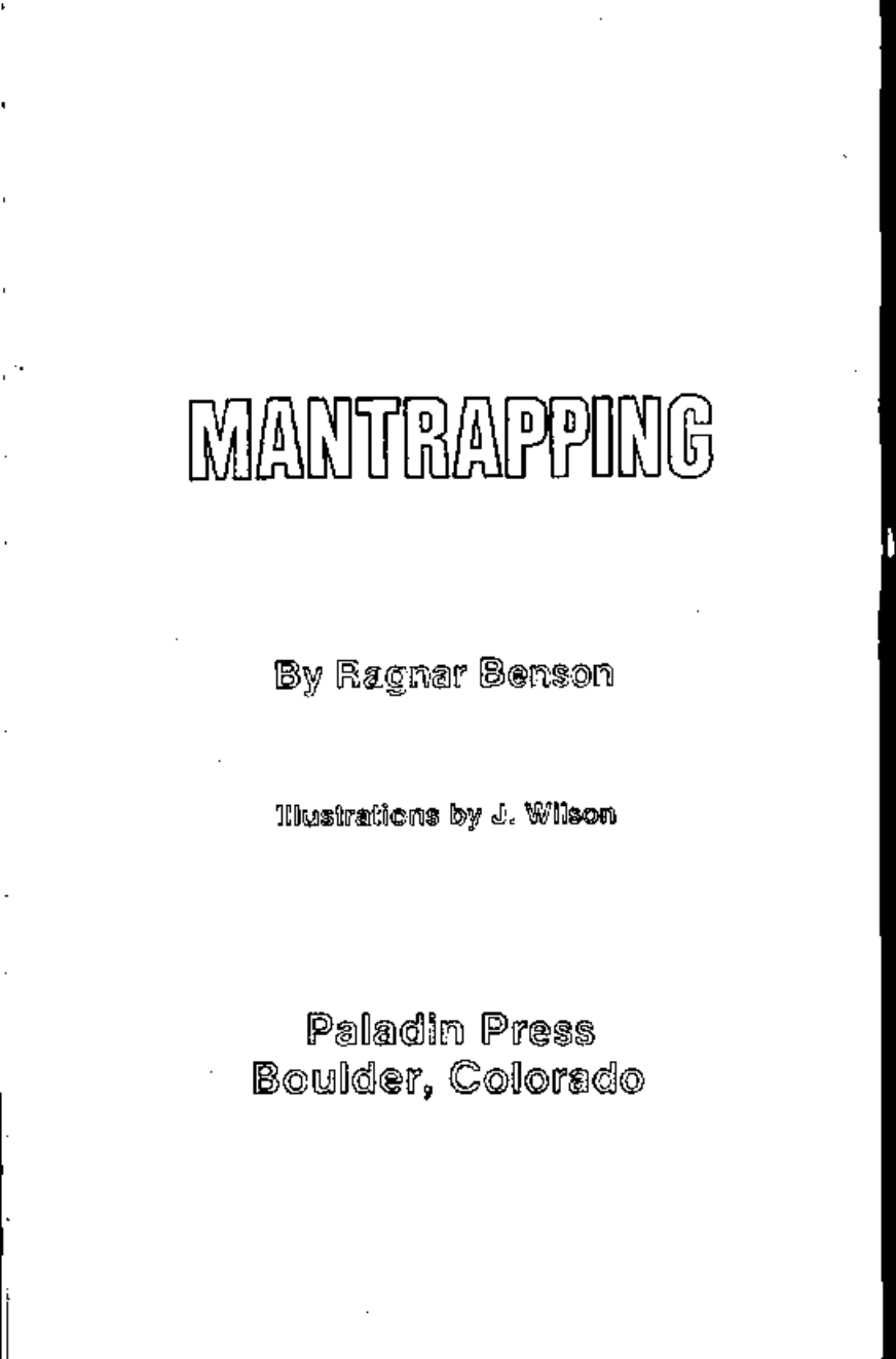 Survival - Paladin Press - Ragnar Benson - Mantrapping cover