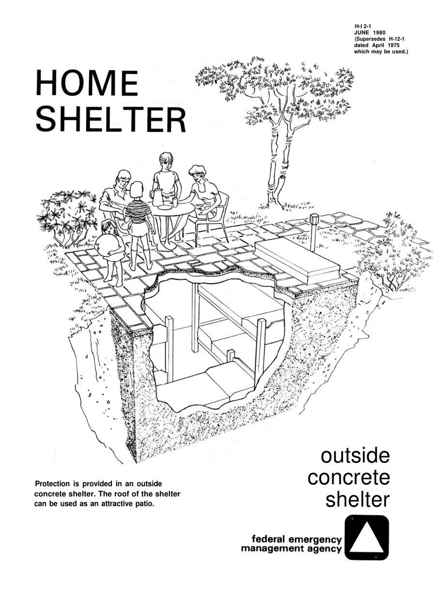 FEMA Belowground Home (Fallout) Shelters 1980 8 pages cover