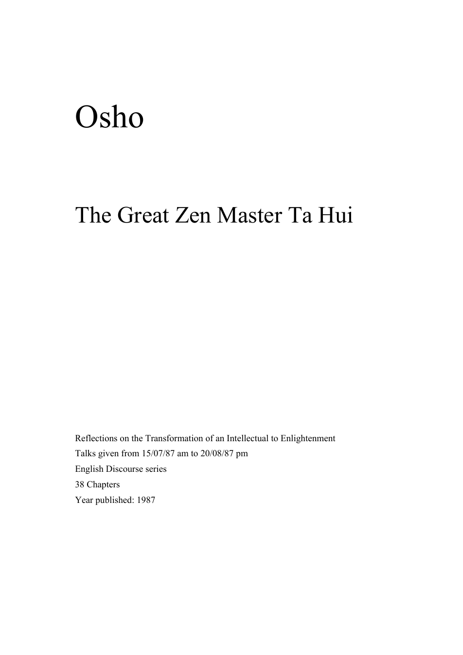 Osho-TheGreatZenMasterTaHui cover
