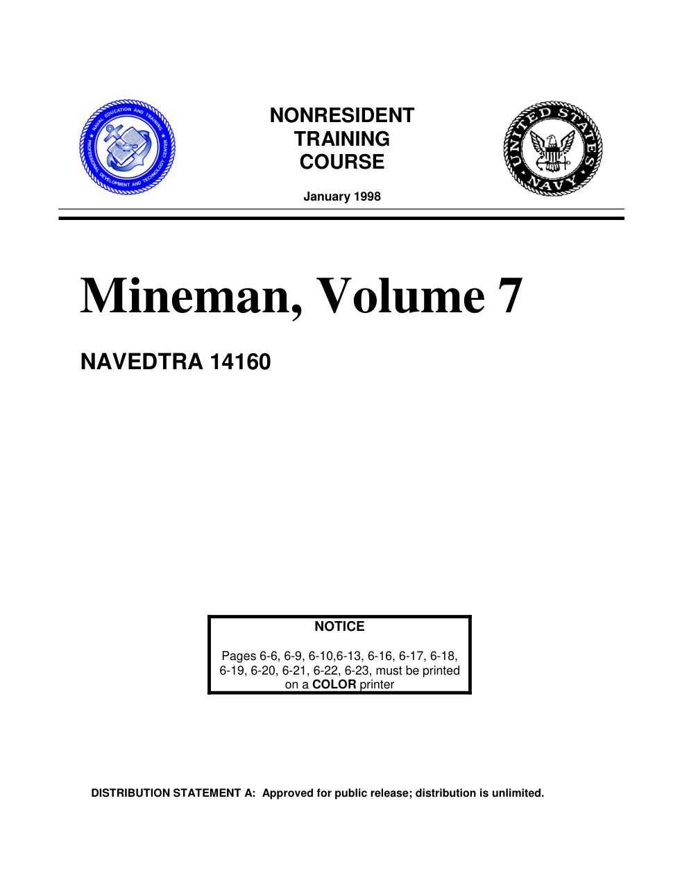 NAVY Mineman, Volume 7 1998 214 pages cover