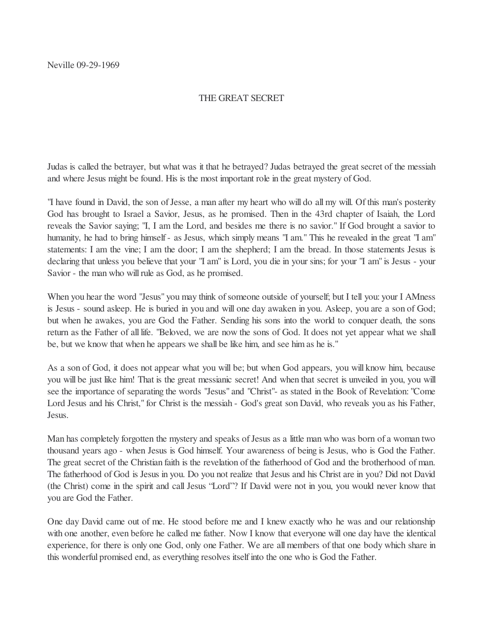 1969.09.29, The Great Secret cover