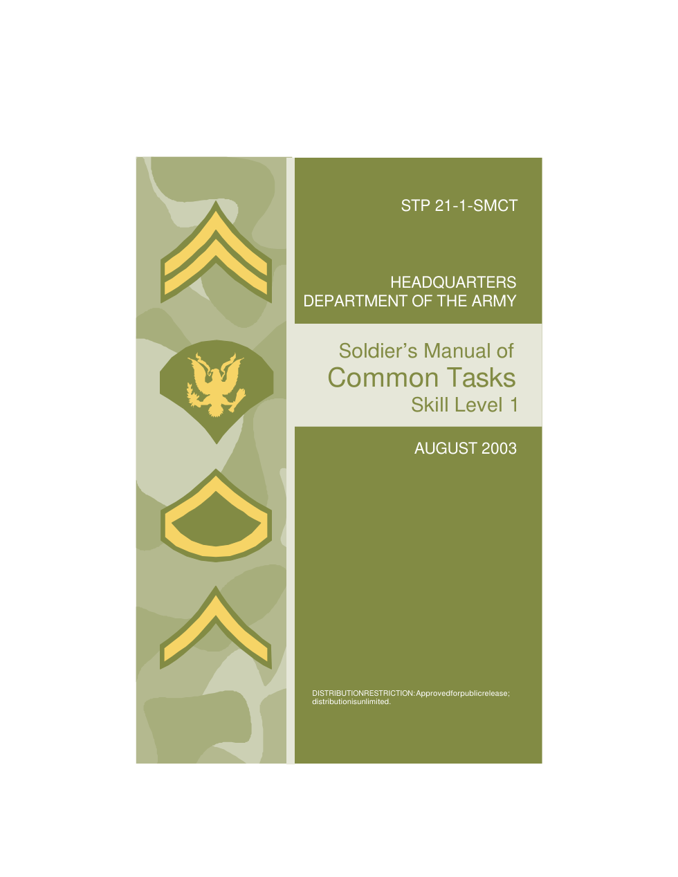 Soldier's Manual Of Common Tasks - Skill Level 1 cover