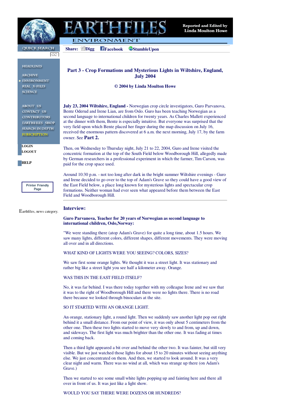 07 24 2004 Part 3 - Crop Formations and Mysterious Lights in Wiltshire, England, July 2004 cover