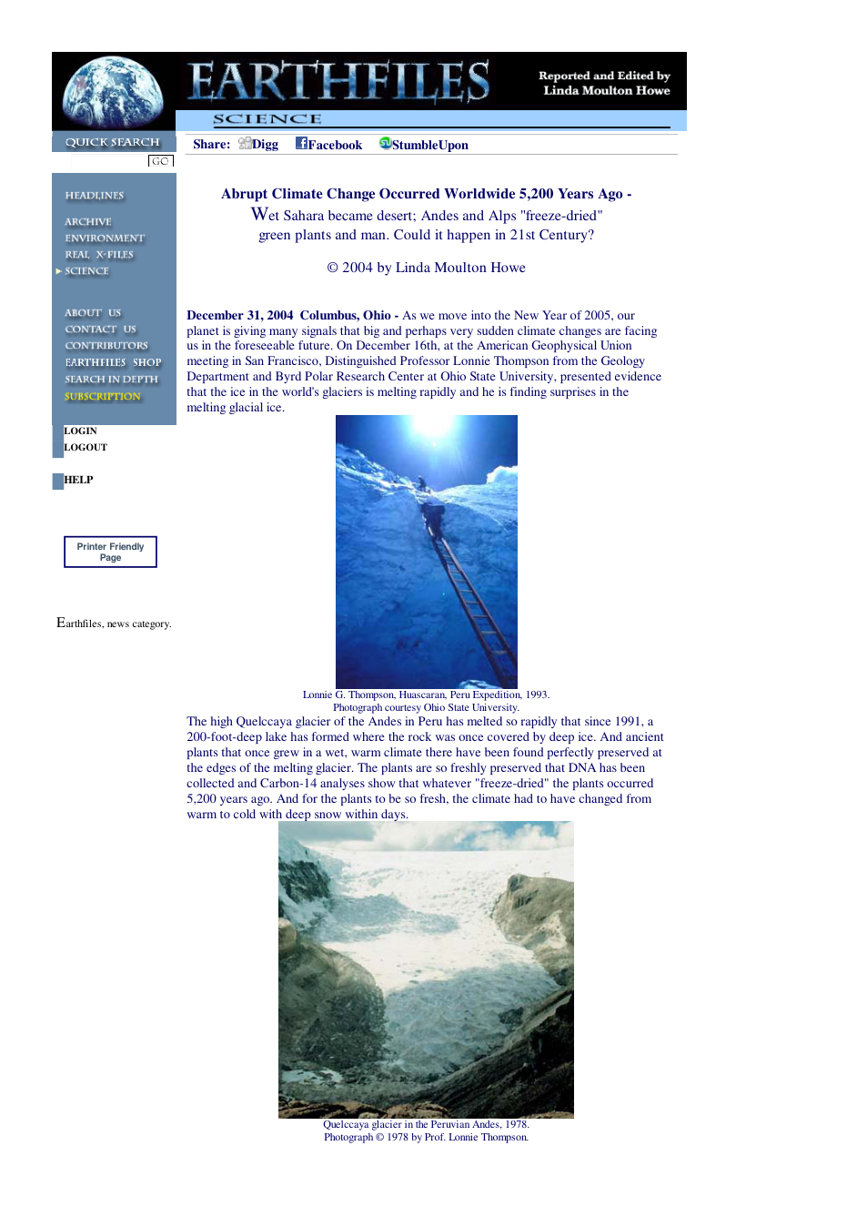 12 31 2004 Abrupt Climate Change Occurred Worldwide 5,200 Years Ago cover