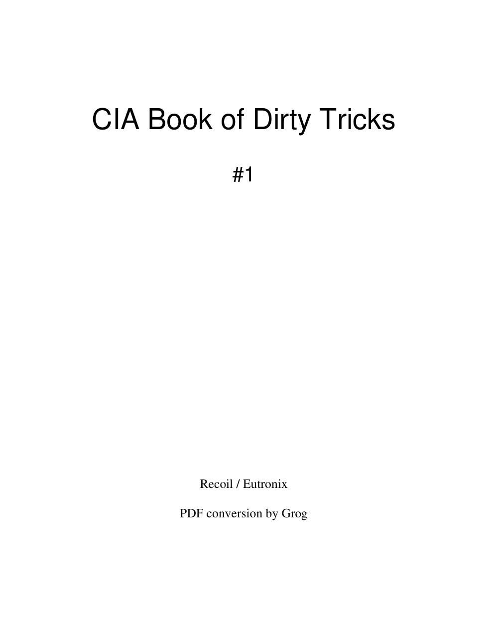 CIA - Book Of Dirty Tricks (Revenge) 119 pages cover