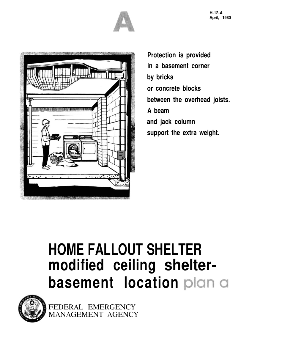 FEMA Belowground Shelter Modified Ceiling 1980 8 pages cover