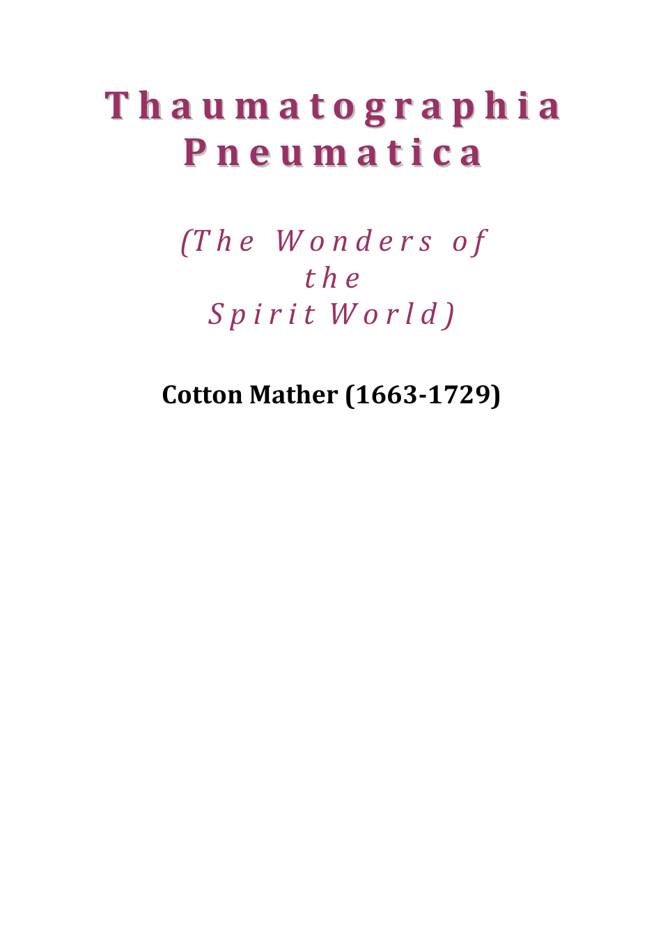 Thaumatographia Pneumatica - C Mather cover