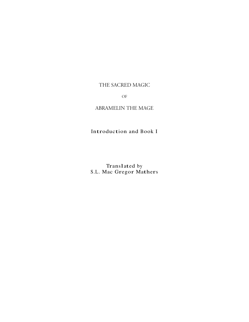 Mathers, MacGregor - The Sacred Book Of Abramelin The Mage cover