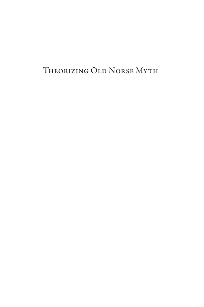 Stefan Brink, Lisa Collinson - Theorizing Old Norse Myth (Acta Scandinavica, 7) cover