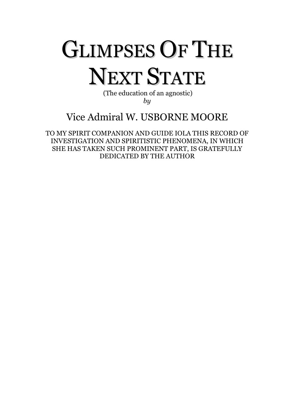 Glimpses of the Next State - W Usborne Moore cover