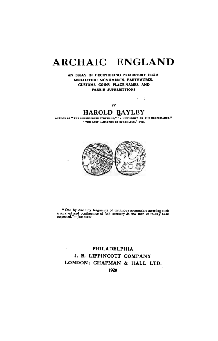Archaic England - H Bayley cover