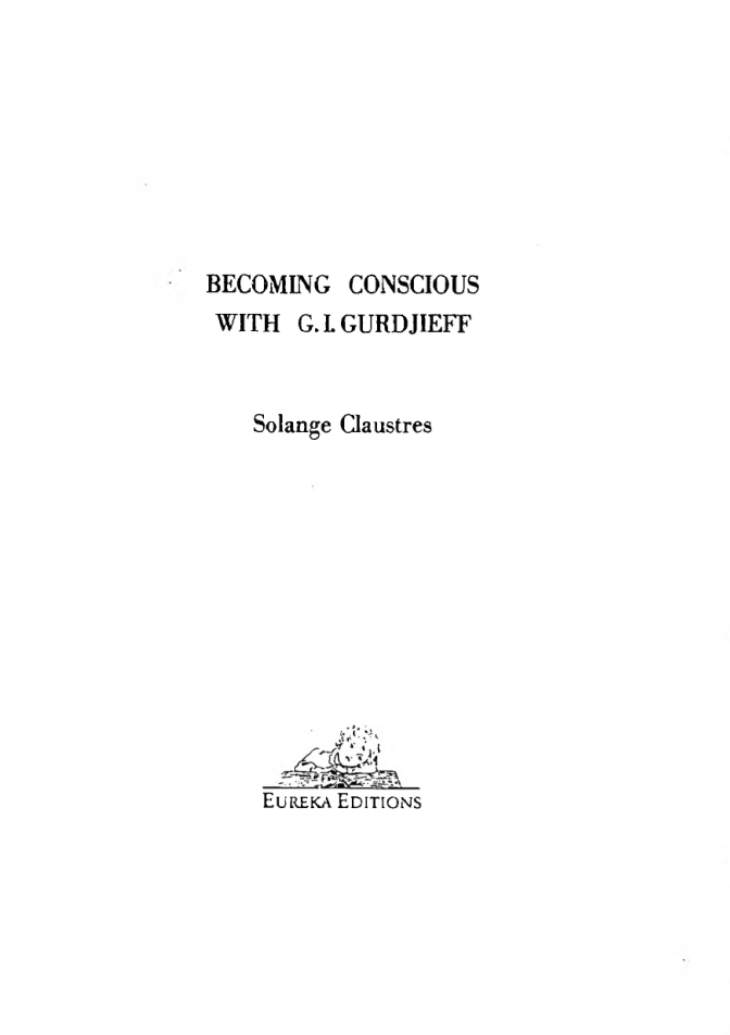 Solange Claustres - Becoming Conscious with G. I. Gurdjieff cover
