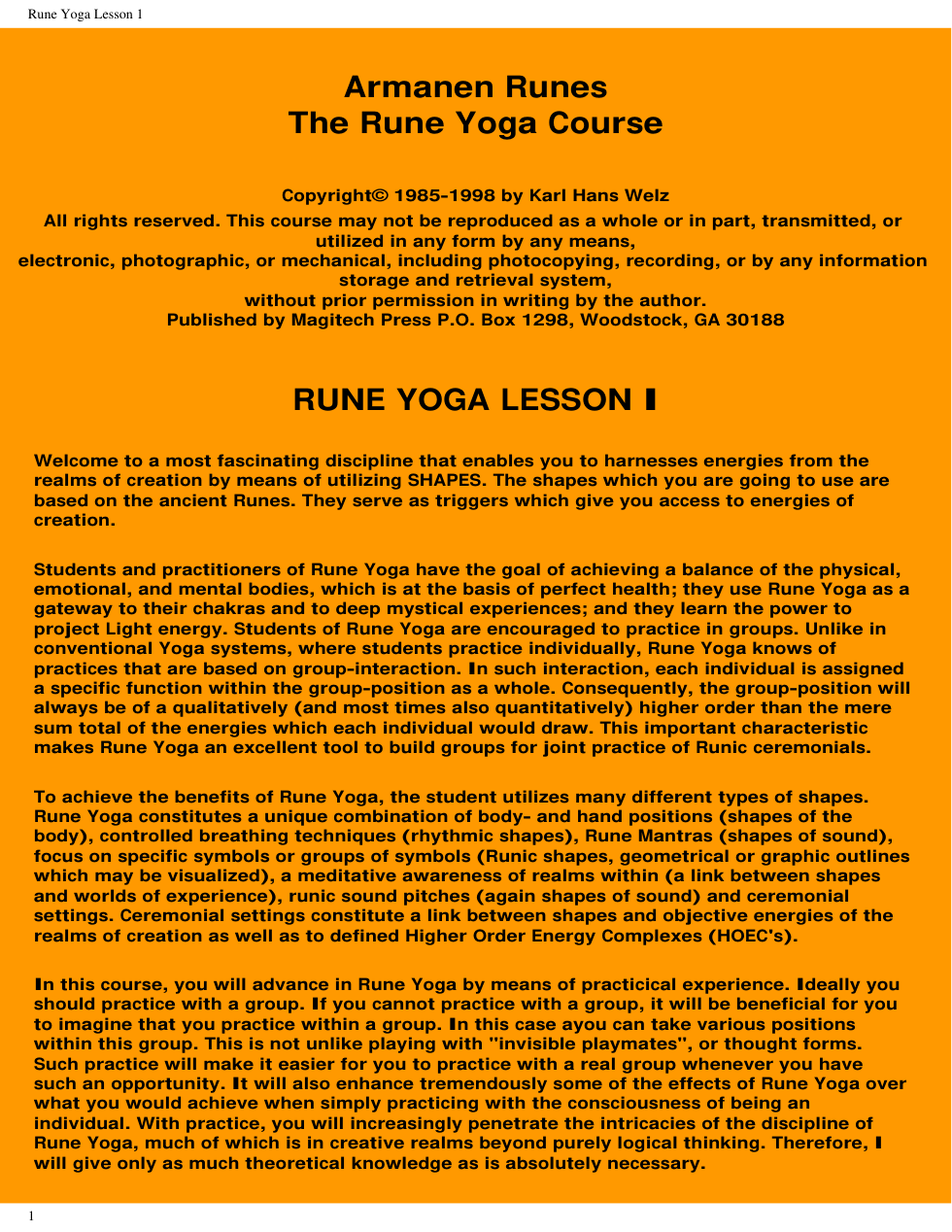 Rune Yoga Course cover