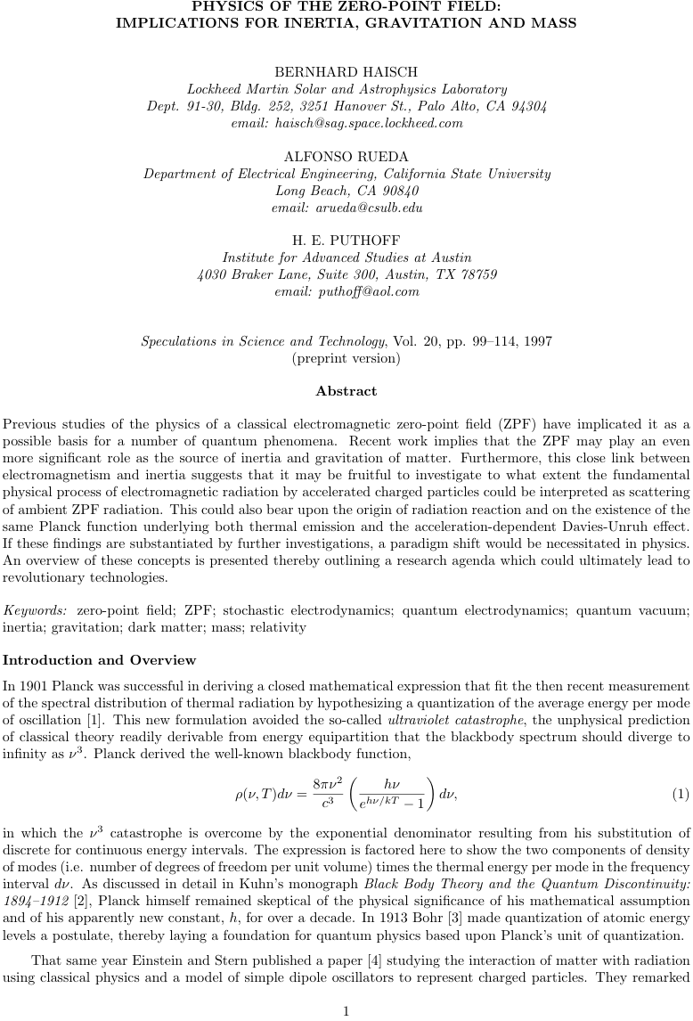 Physics Of The Zero-Point Field - Implications For Inertia, Gravitation And Mass cover