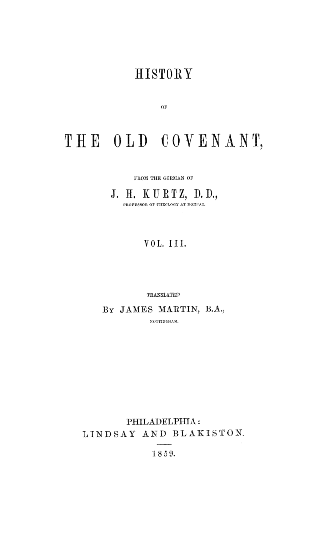 History of the Old Covenant cover