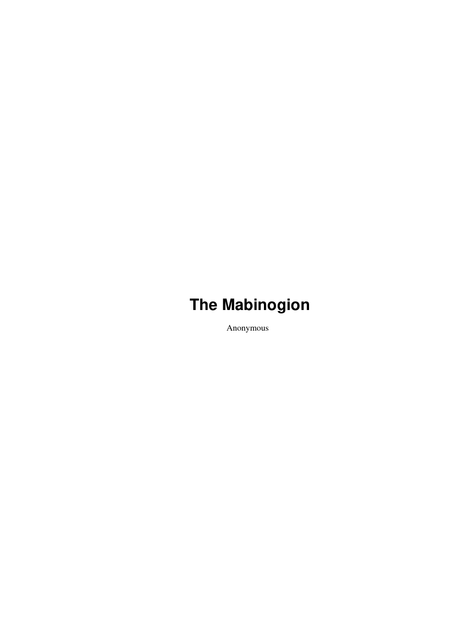 Mabinogion cover