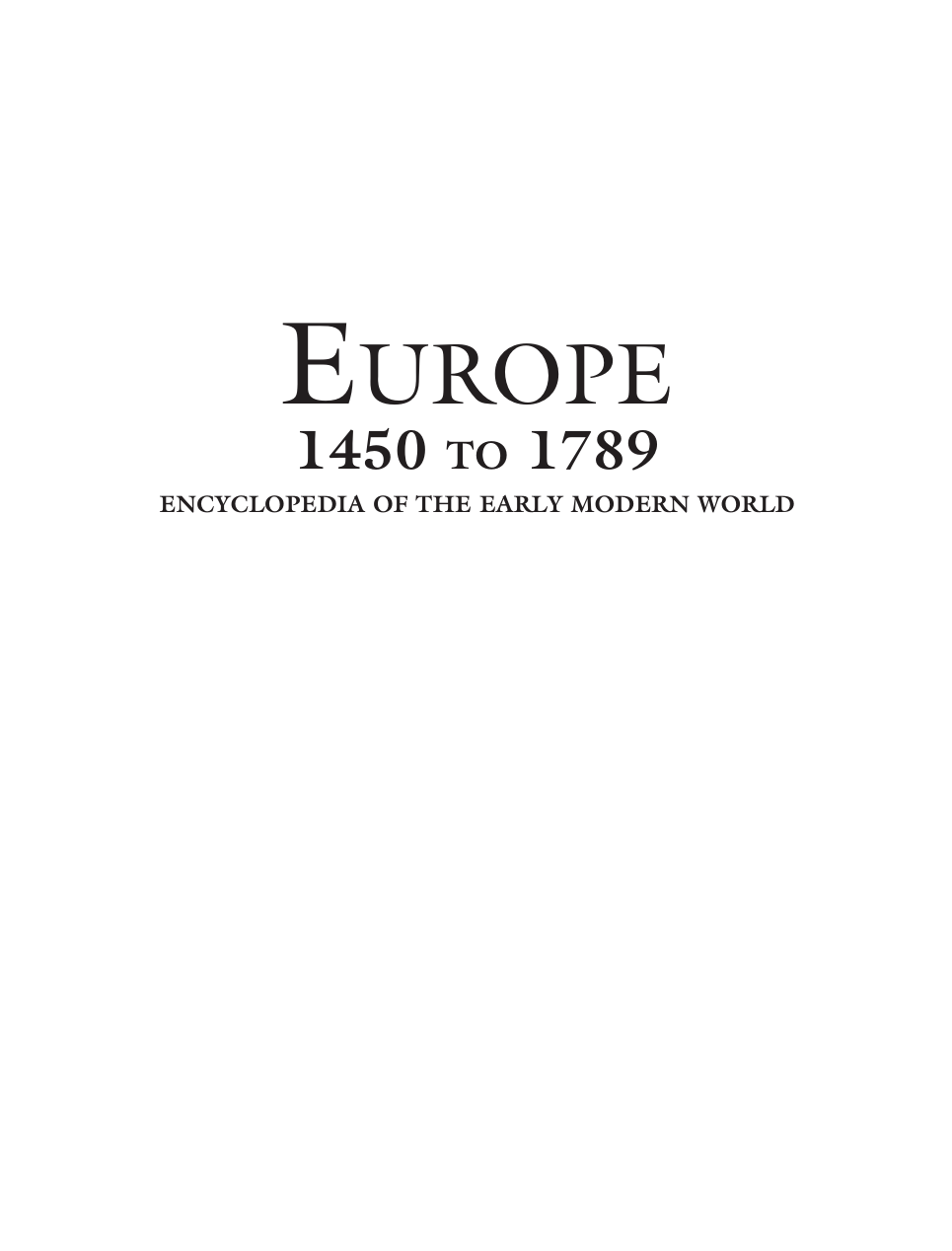 Gale - Europe 1450 to 1789 Volume 2 cover